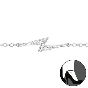 Sterling Silver Lightning Bolt Anklet